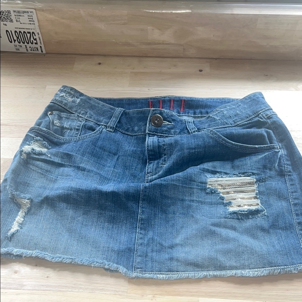 Elle Blue Casual Mini Skirt